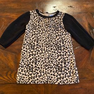 Baby Girls 6-12m Long Sleeve Cheetah Print Sweater Dress, Great Condition